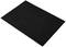 Ein rechteckiges schwarzes rechteckiges Blatt, möglicherweise aus Schaumstoff oder Filz, liegt flach auf einer weißen Oberfläche.
