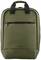 Grüner Rucksack mit schwarzem Reißverschluss und Tragegriffen. Schlichtes Design, geeignet für Alltag oder Reisen.