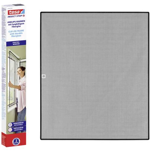 Thumbnail - tesa INSECT STOP CLIP-ON 55360-00001-00 Fliegengitter (B x H) 1.2 m x 1.4 m Anthrazit 1 St.