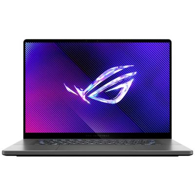 Ein schlanker Laptop mit einem leuchtenden Logo auf dem Bildschirm. Das Design wirkt modern und technikorientiert.