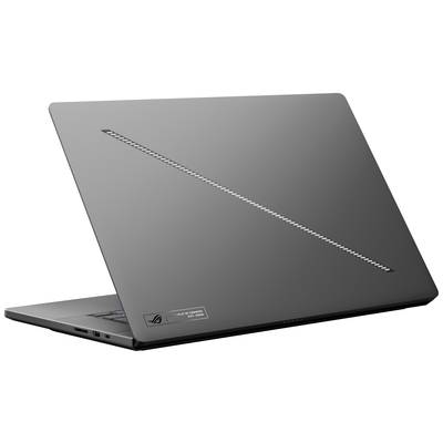 Das Bild zeigt einen modernen Laptop in geschlossenem Zustand mit schlankem Design und mattgrauem Finish.