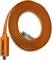 Orangefarbenes USB-zu-RJ45-Kabel mit der Aufschrift 'Console', aufgerollt, zur Verbindung technischer Geräte.