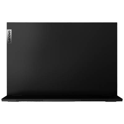 Ein geschlossener, schwarzer Laptop von Lenovo.