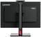 Ein Lenovo ThinkVision Monitor von hinten. Er ist schwarz mit einem stabilen Standfuß und zeigt den Markennamen oben links.