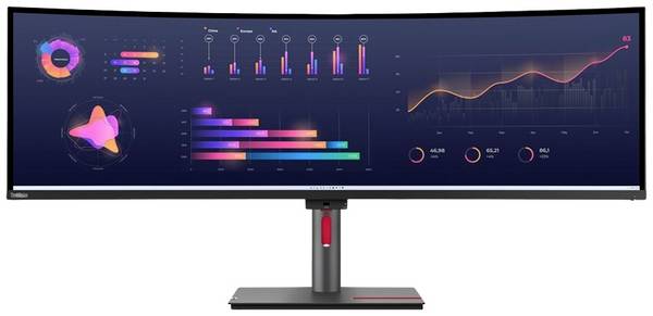 Lenovo ThinkVision P49w-30 LED-Monitor  EEK G (A - G) 124.5 cm (49 Zoll) 5120 x 1440 Pixel 32:9 6 ms HDMI®, DisplayPort, Thunderbolt 4, USB-B, USB-A (USB 3.2 Gen 1), USB-C®, Kopfhörer (3.5 mm Klinke), RJ45 IPS LED