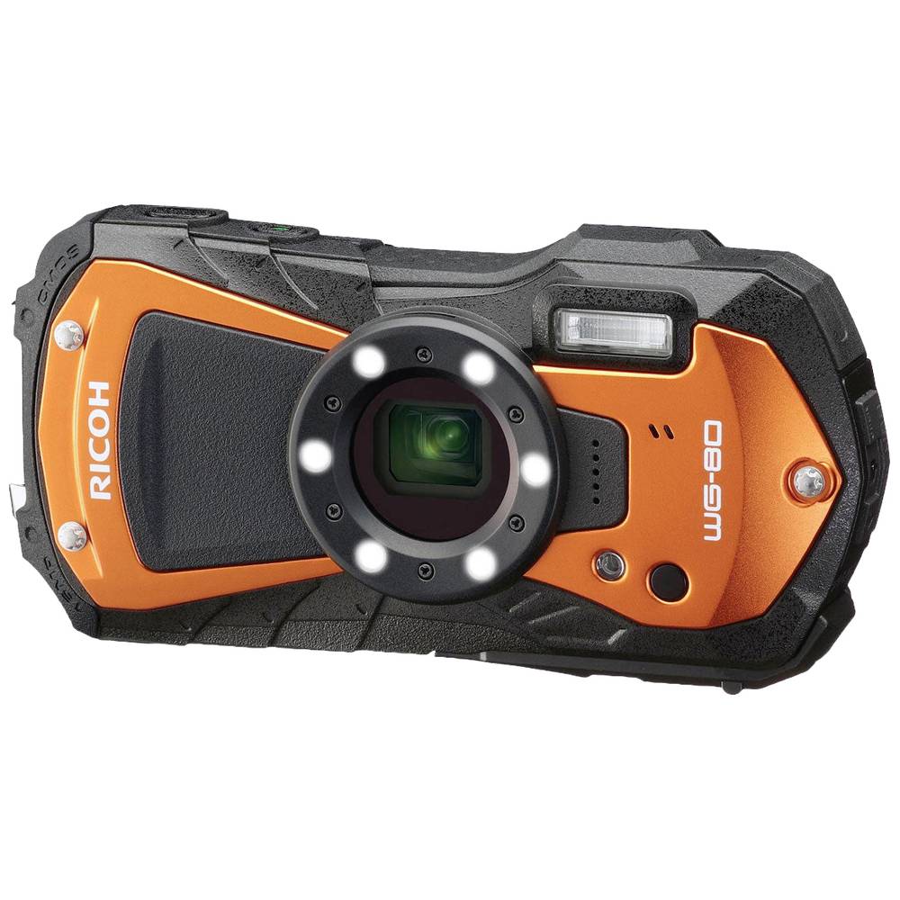Ricoh Ricoh WG-80 orange Digitale camera 16 Mpix Oranje Incl. accu Full-HD video-opname, Geïntegreer