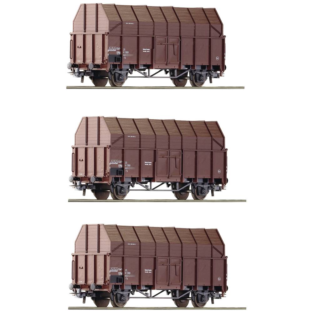 Roco 6600056 H0 3-delige set zaagspaanwagens van de ÖBB