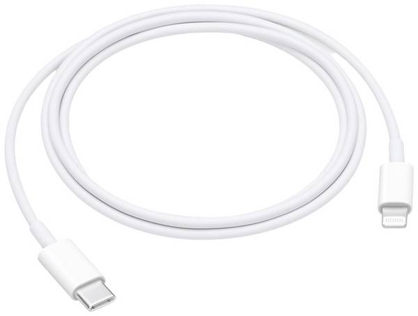 Apple USB-Kabel   USB-C® Stecker, Apple Lightning Stecker 1.00 m Weiß  MUQ93ZM/A