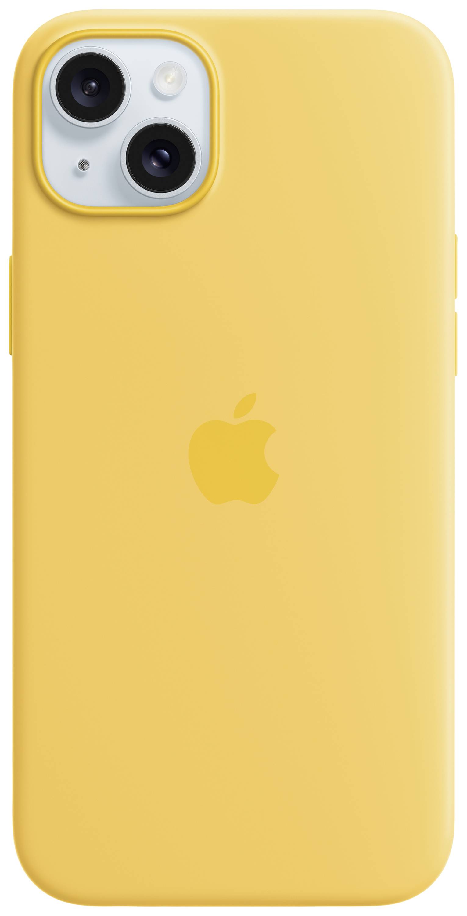APPLE Silicon Case MagSafe Backcover Apple iPhone 15 Plus Warmgelb Induktives Laden, Stoßfest