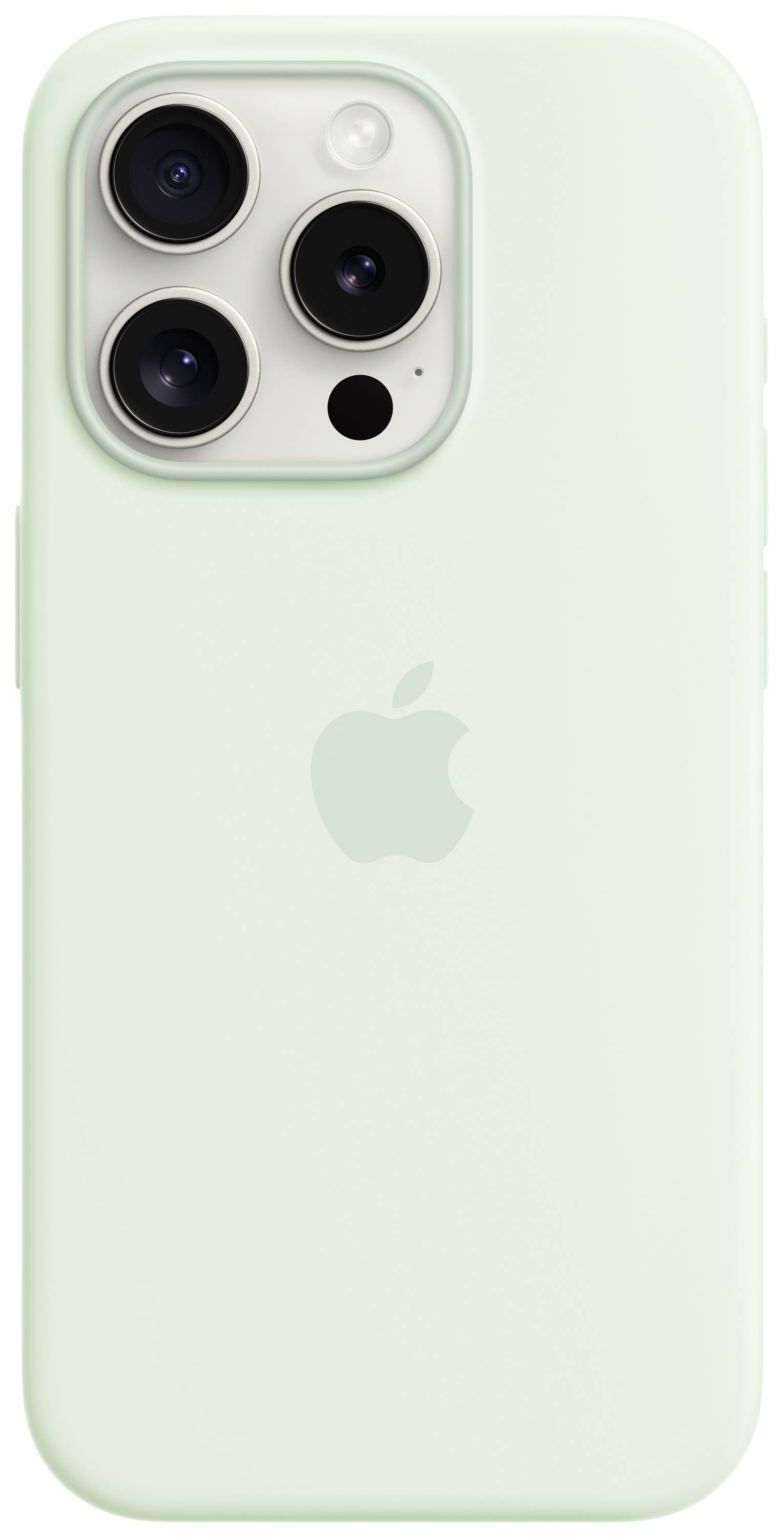 APPLE Silicon Case MagSafe Backcover Apple iPhone 15 Pro Blassmint Induktives Laden, Stoßfest