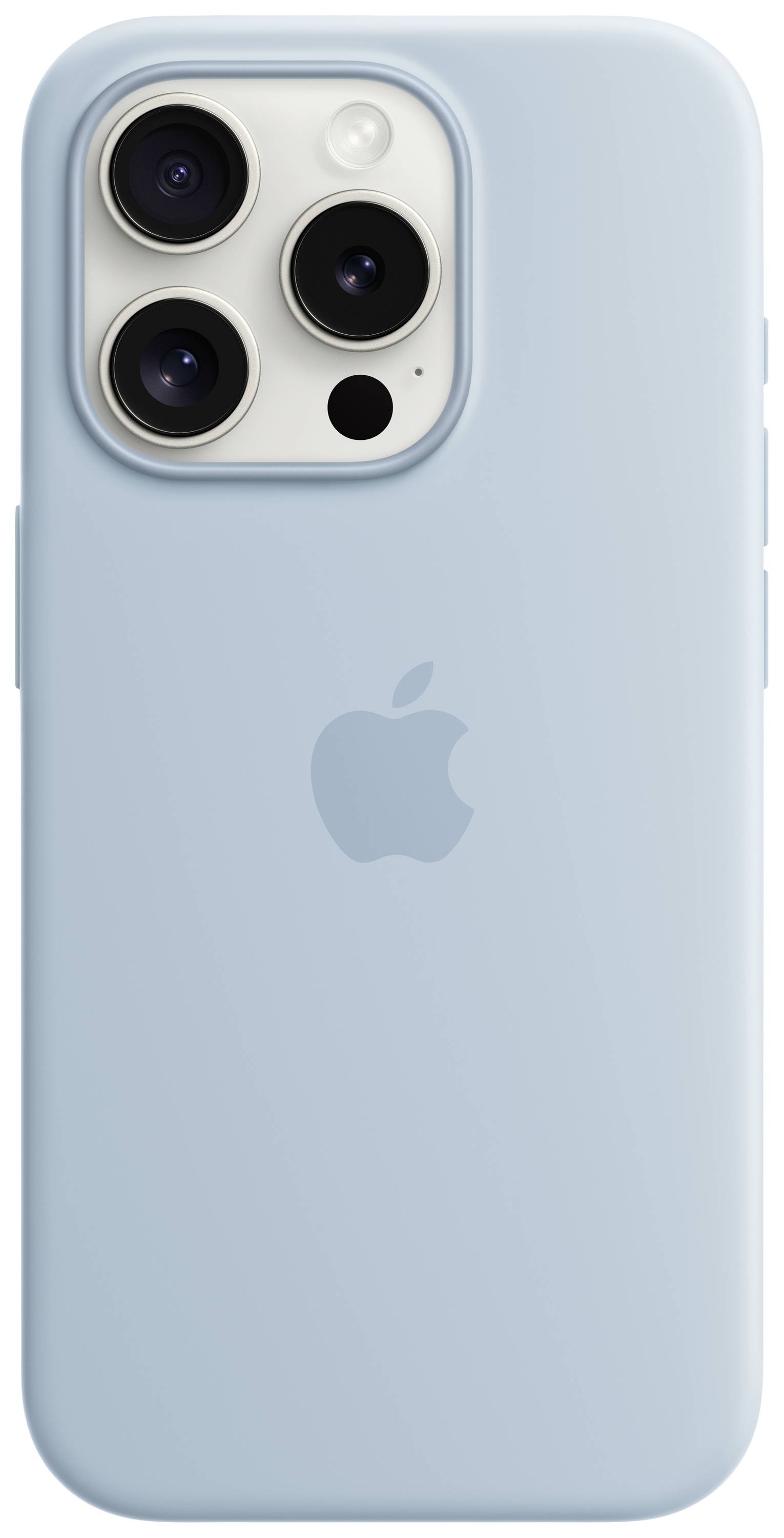 APPLE Silicon Case MagSafe Backcover Apple iPhone 15 Pro Hellblau Induktives Laden, Stoßfest