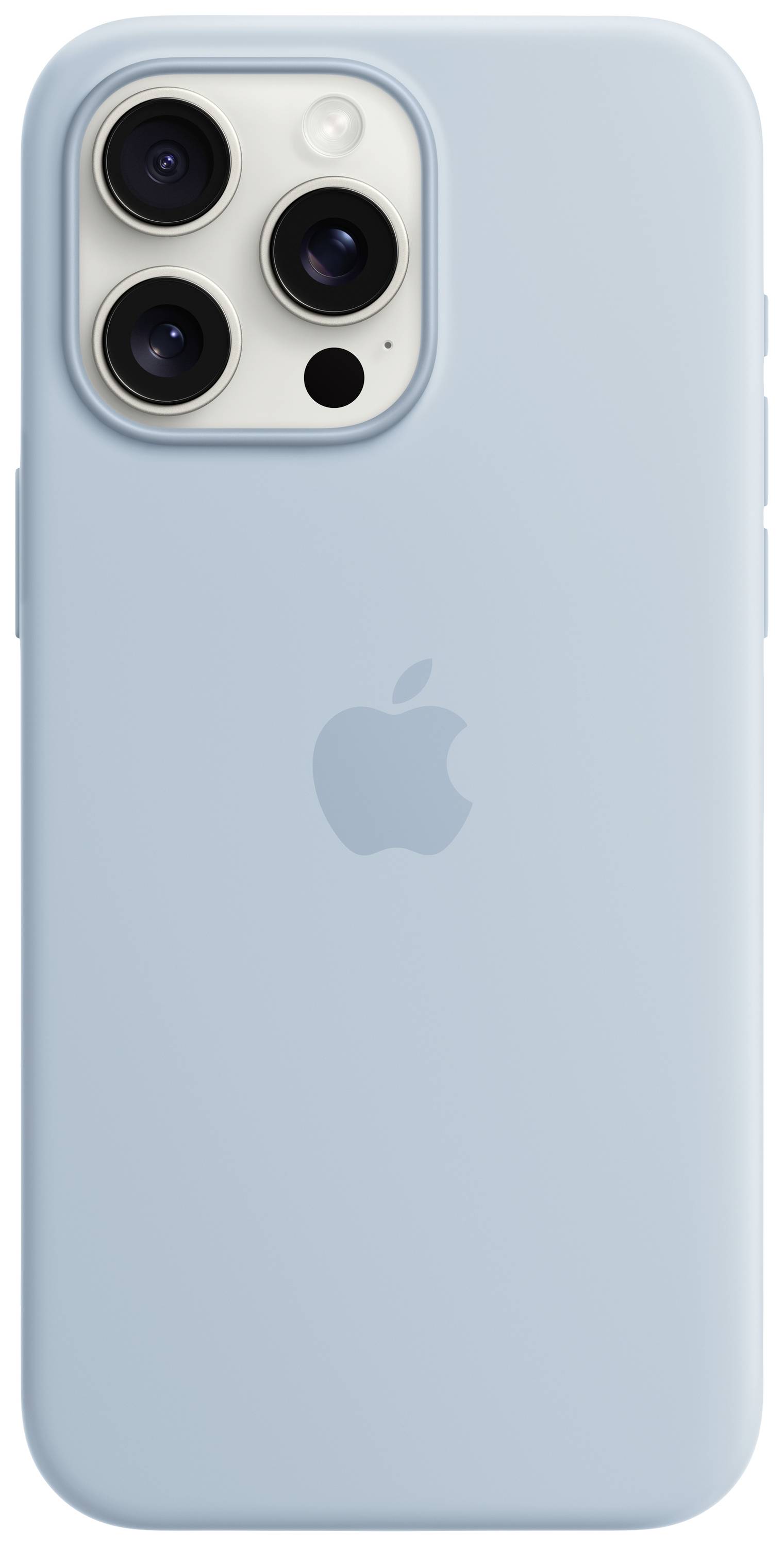 APPLE Silicon Case MagSafe Backcover Apple iPhone 15 Pro Max Hellblau Induktives Laden, Stoßfes