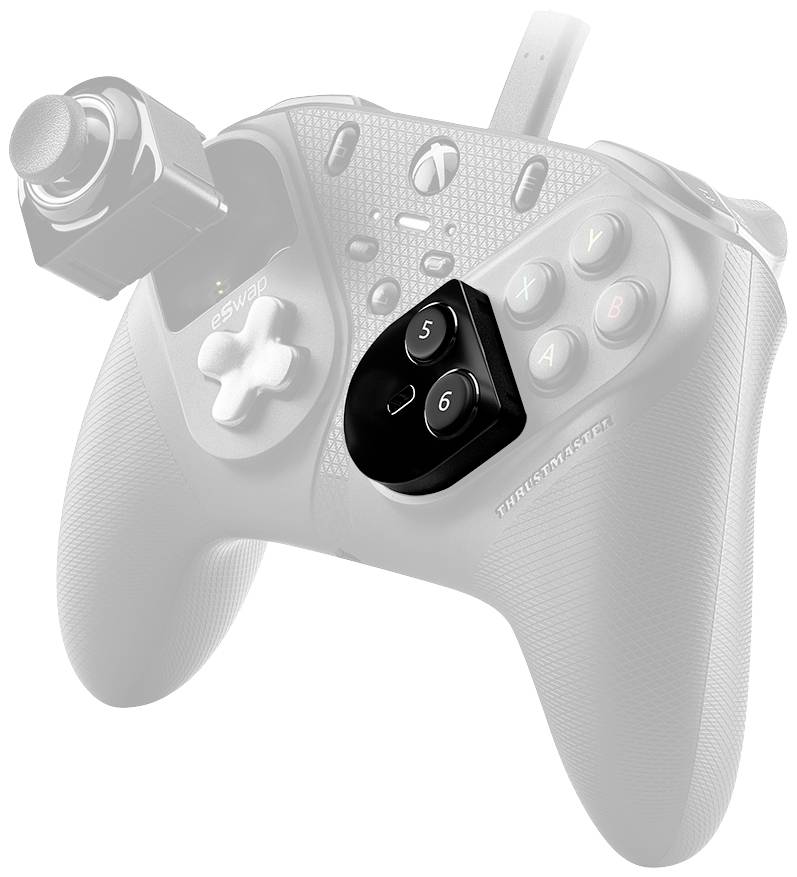 Ein Gaming-Controller mit einem Sensor- oder Steuerknopfmodul, das eine leicht entfernbare, benutzerdefinierte Anpassung ermöglicht.
