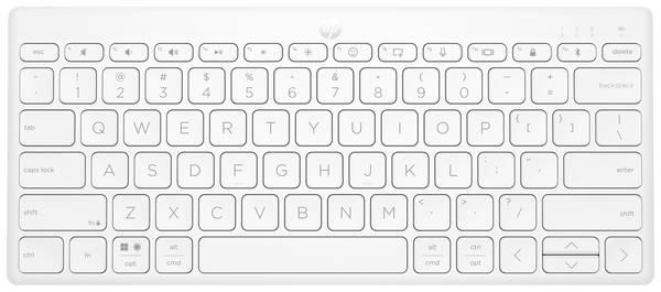 HP 350 Kompakte Bluetooth-Tastatur für mehrere Geräte Kabellos Tastatur Deutsch, QWERTZ Weiß