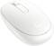 Weiße kabellose Computermaus von HP mit Scrollrad und zwei Tasten.