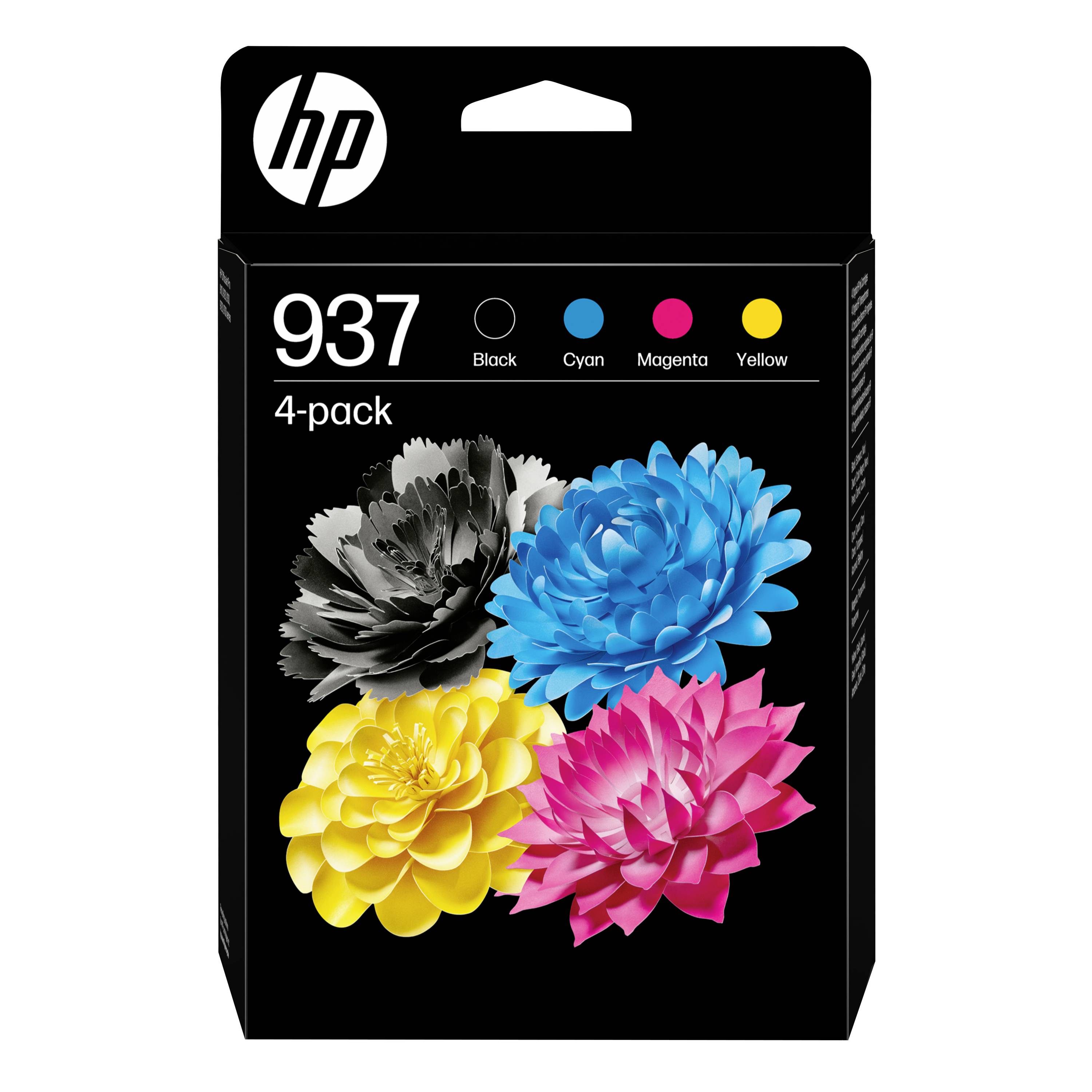 HP Druckerpatrone 937 Original 4er-Pack Schwarz, Cyan, Magenta, Gelb 6C400NE
