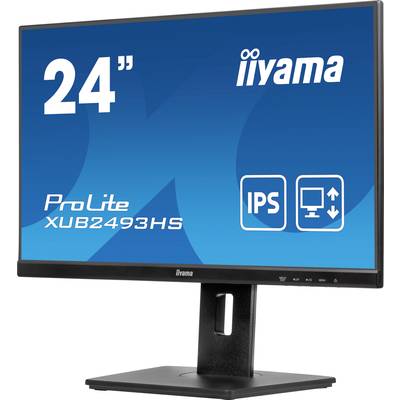 Ein 24-Zoll-iiyama-Monitor mit der Modellnummer XUB2493HS, IPS-Panel und höhenverstellbarem Standfuß.