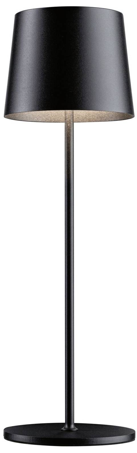 Eine schlichte, moderne Stehlampe mit schwarzem Lampenschirm und schlankem, geradlinigem Gestell, ideal für minimalistisches Design.