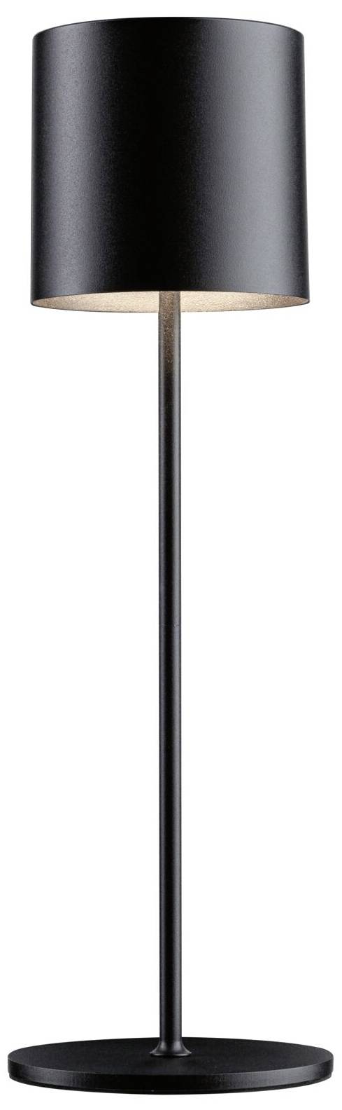 Eine schwarze Stehlampe mit rundem Schirm und schlankem Ständer, geeignet für modernes Wohnambiente.