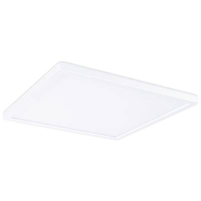 Eine quadratische, weiße LED-Deckenleuchte mit flachem Design. Ideal für moderne Wohn- oder Arbeitsräume.