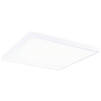 Weiße, quadratische LED-Deckenleuchte mit schlichtem Design, geeignet zur gleichmäßigen Raumausleuchtung.
