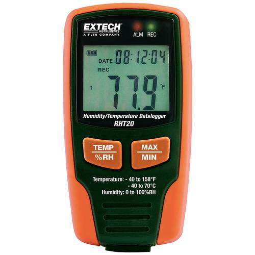Extech RHT20 Luftfeuchtigkeits- und Temperaturdatenlogger kalibriert (ISO) 0 % rF 100 % rF Datenloggerfunktion