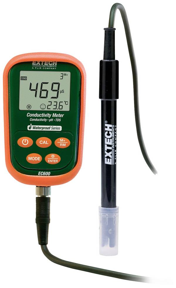 Extech EC600 pH-Messgerät kalibriert (ISO) pH-Wert, Leitfähigkeit, Temperatur, Widerstand, mV, TDS, Salzgehalt