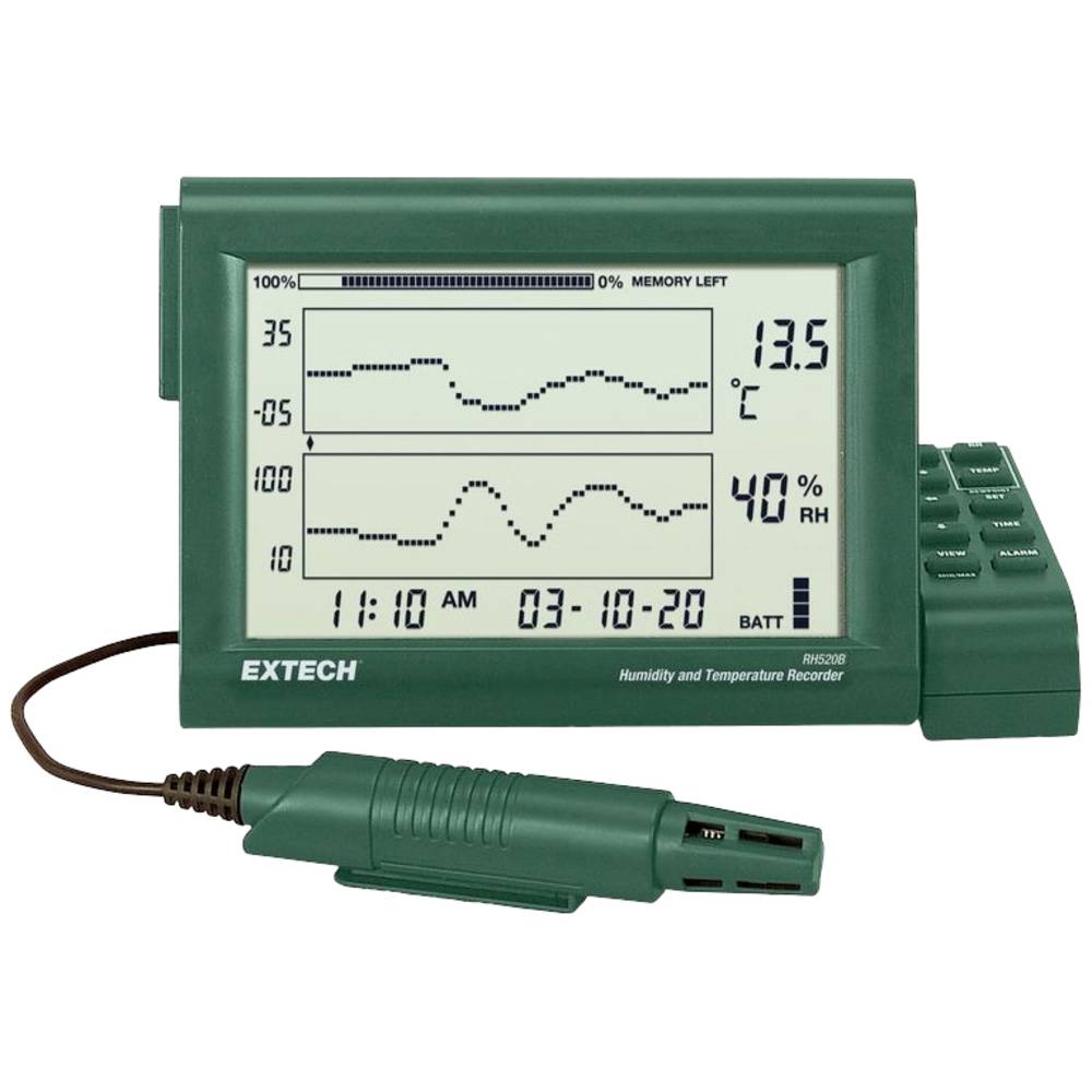 Extech RH520B Grafiekrecorder voor luchtvochtigheid en temperatuur -30 - +60 °C