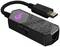 Ein USB-C-Audioadapter mit einem ROG-Logo, geeignet für PC und mobile Geräte, mit einem Umschalter für unterschiedliche Betriebsmodi.