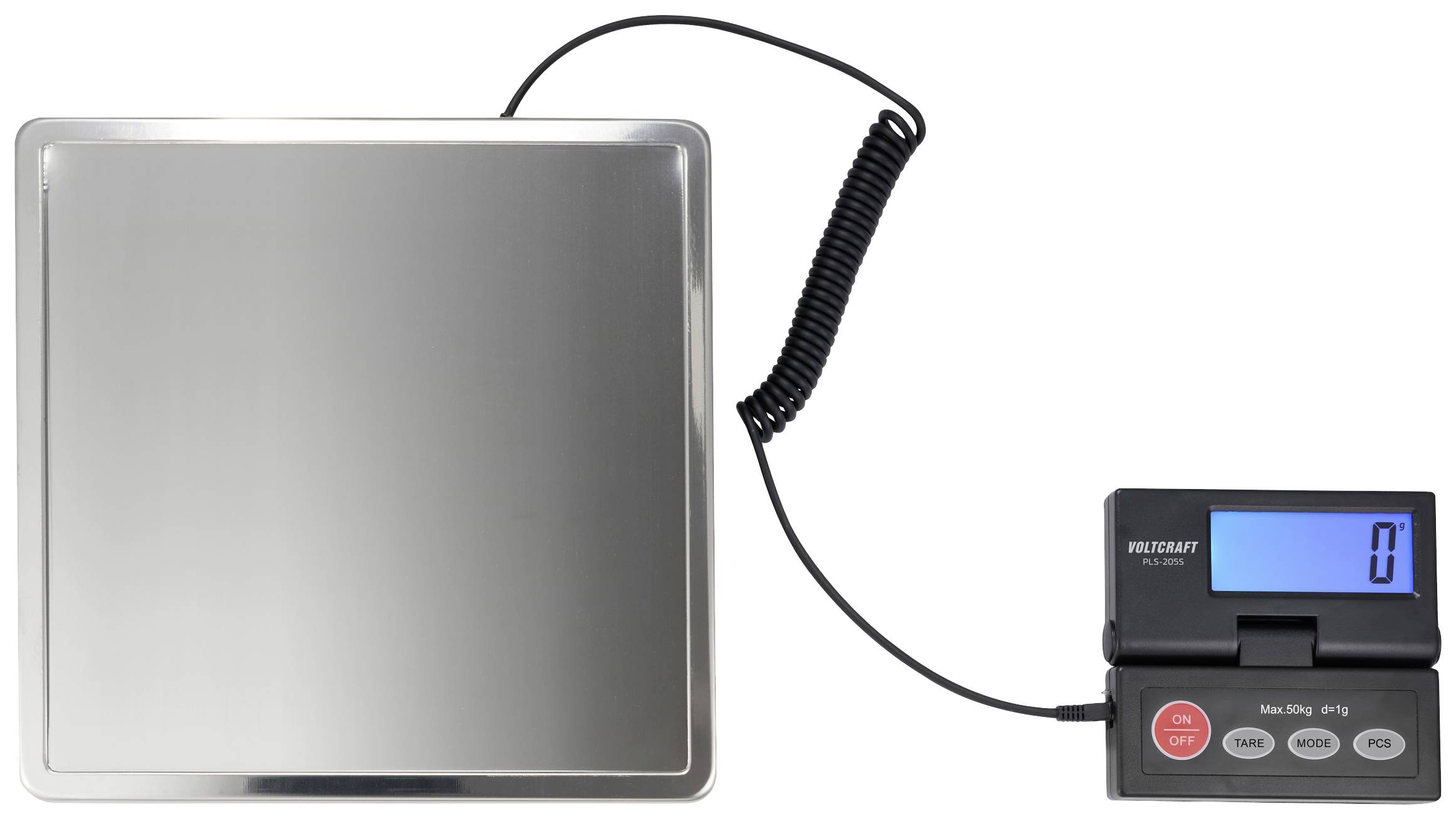 Digitale Küchenwaage mit Edelstahlplattform und abnehmbarem LCD-Display, zeigt '0' an. Ideal zum genauen Wiegen von Zutaten.