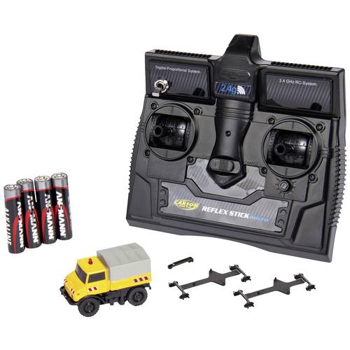 Carson Modellsport 500504146 MB Unimog U406 Zweiwegefahrzeug 1:87 RC Modell-LKW Elektro Straßenmodell inkl. Akku, Ladege...