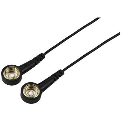 Zwei schwarze, runde Magnetsensoren mit goldfarbenen Kontakten und Kabeln sind abgebildet. Sie sind für elektrische Verbindungen vorgesehen.