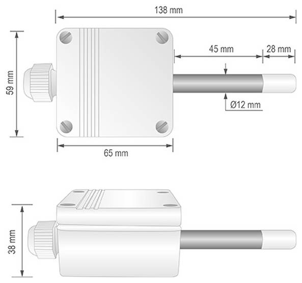 B + B Thermo-Technik 0551 3110 Außenfühler -40 bis +125 °C 0 bis 100 % rF-5