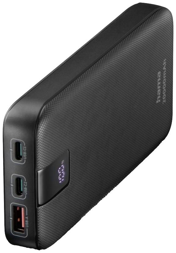 Hama Powerbank 20000 mAh USB PD 3.0, Quick Charge 3.0 LiPo Antraciet