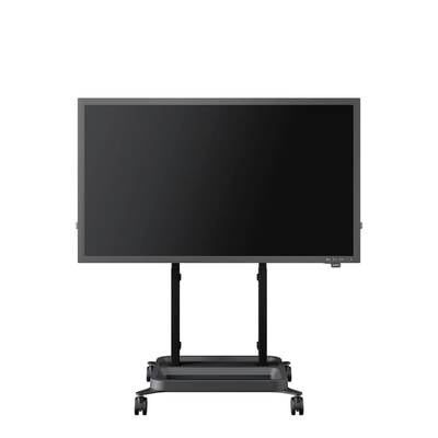 Ein großer, schwarzer Bildschirm auf einem rollbaren Standfuß. Der Monitor ist ausgeschaltet und zeigt keine Inhalte.