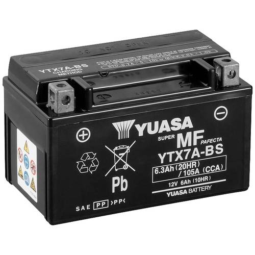 Thumbnail - Yuasa YTX7A Motorradbatterie 12 V 6 Ah