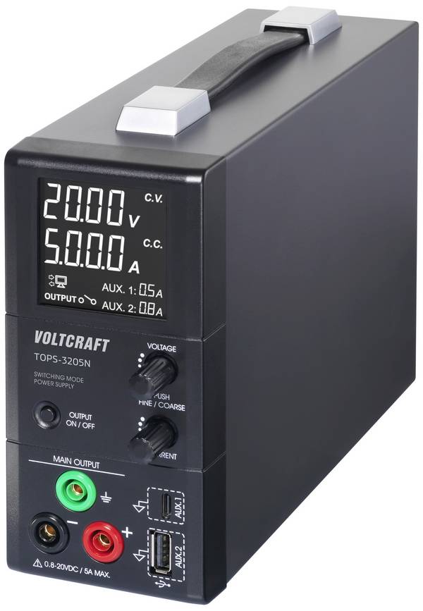 VOLTCRAFT TOPS-3205N Labornetzgerät, einstellbar 0.8 - 20 V/DC 0.1 - 5 A 100 W lüfterlos Anzahl Ausgänge 3 x