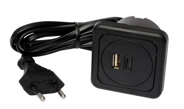 interBär 9016-014.81 3fach USB-Ladesteckdose 1er Set mit USB, mit USB-C® IP20 Schwarz