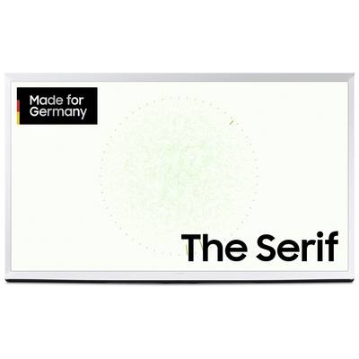 'Made for Germany' Logo oben links. Auf weißem Hintergrund steht unten rechts in großer schwarzer Schrift 'The Serif'.