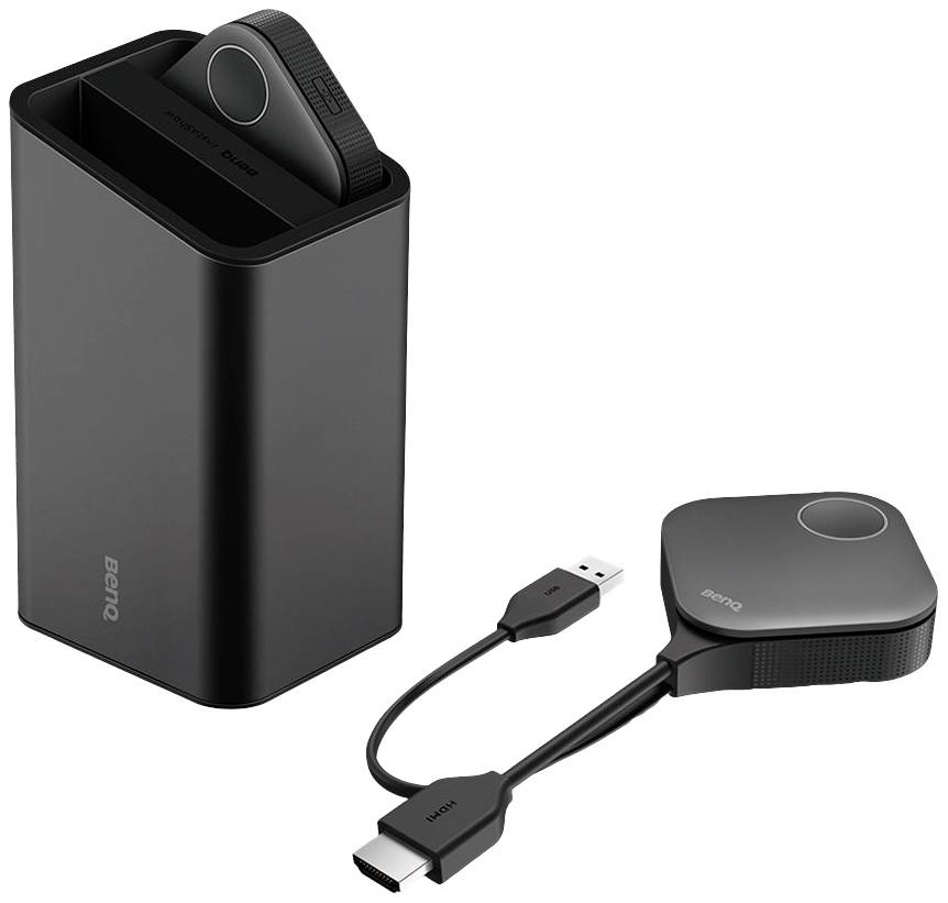 BenQ Präsentationsgerät mit USB-C- und HDMI-Anschluss, wird in einem kompakten Etui geliefert. Ideal für drahtlose Präsentationen.