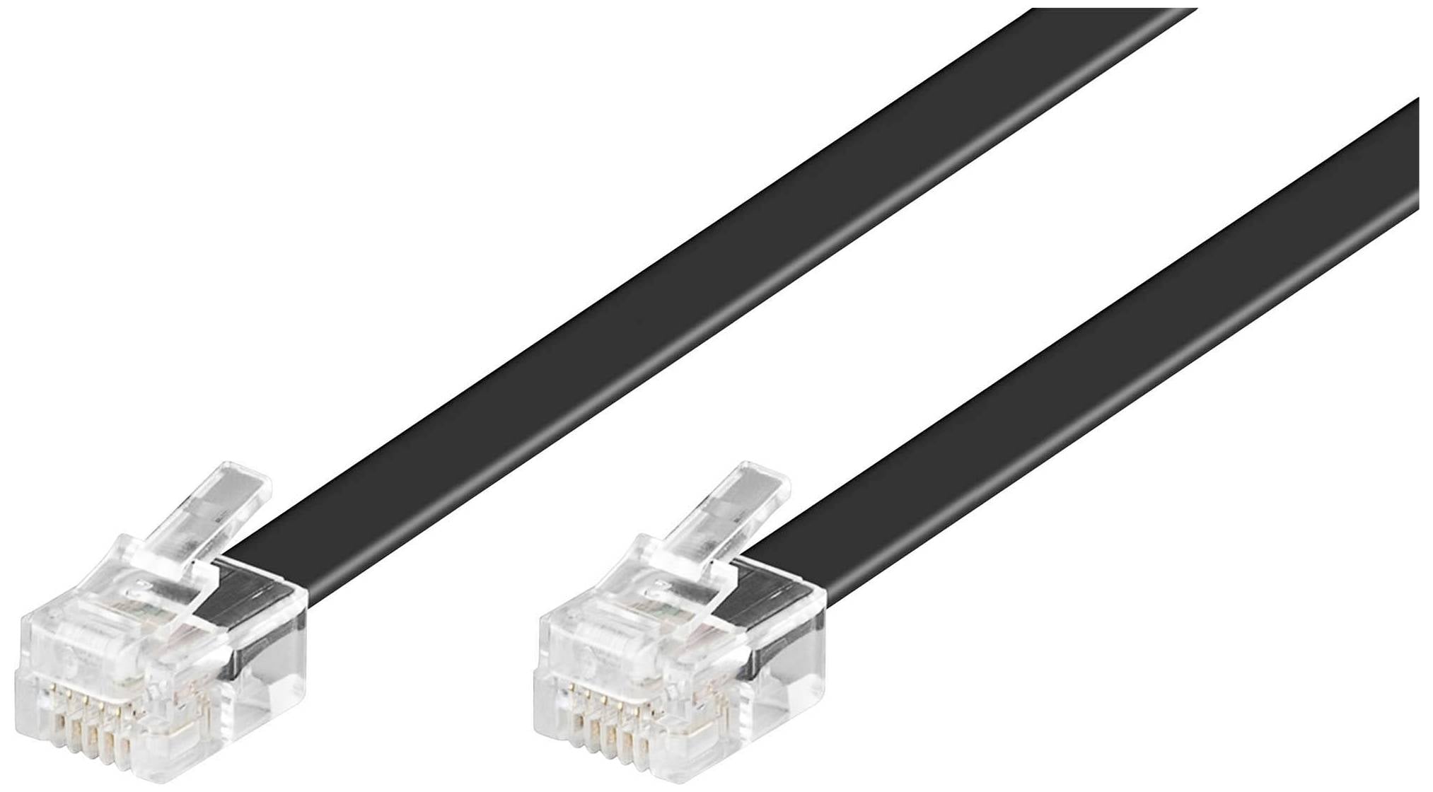 Goobay Telefon (analog) Kabel [1x RJ12-Stecker - 1x RJ12-Stecker] 10.00 m Schwarz