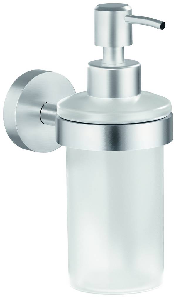 tesa MOON 40633-00000-00 Seifenspender 200 ml Chrom (glänzend), Weiß (satiniert)
