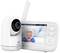 Babyphone mit Kamera und Monitor. Auf dem Bildschirm ist ein lachendes Baby zu sehen. Die Kamera ist neben dem Monitor positioniert.