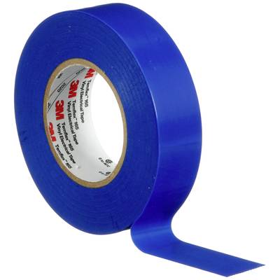Eine blaue Klebebandrolle mit einem abgewickelten Streifen. Auf der Innenseite ist das Markenlogo in Rot sichtbar.