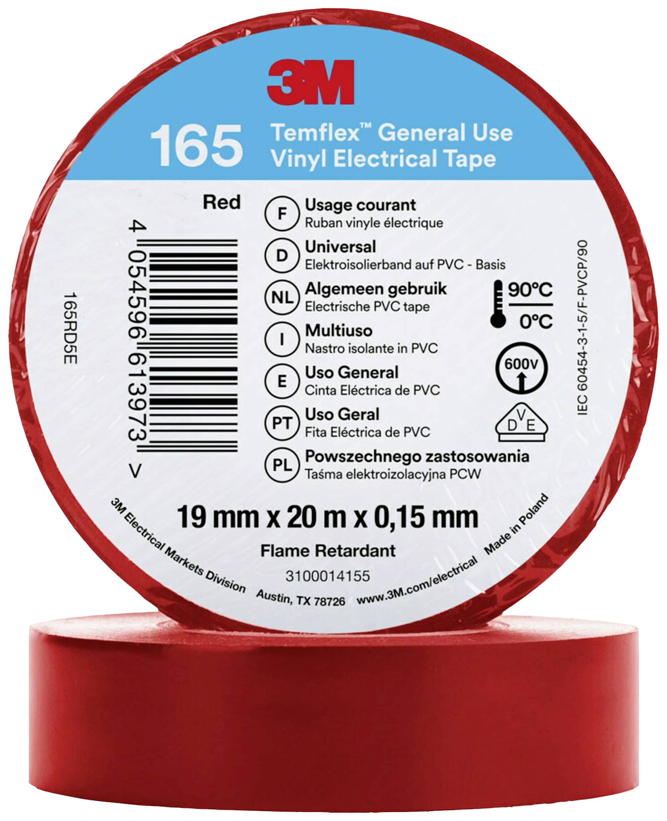 3M 165RD5E Isolierband Rot (L x B) 20 m x 19 mm 1 St.