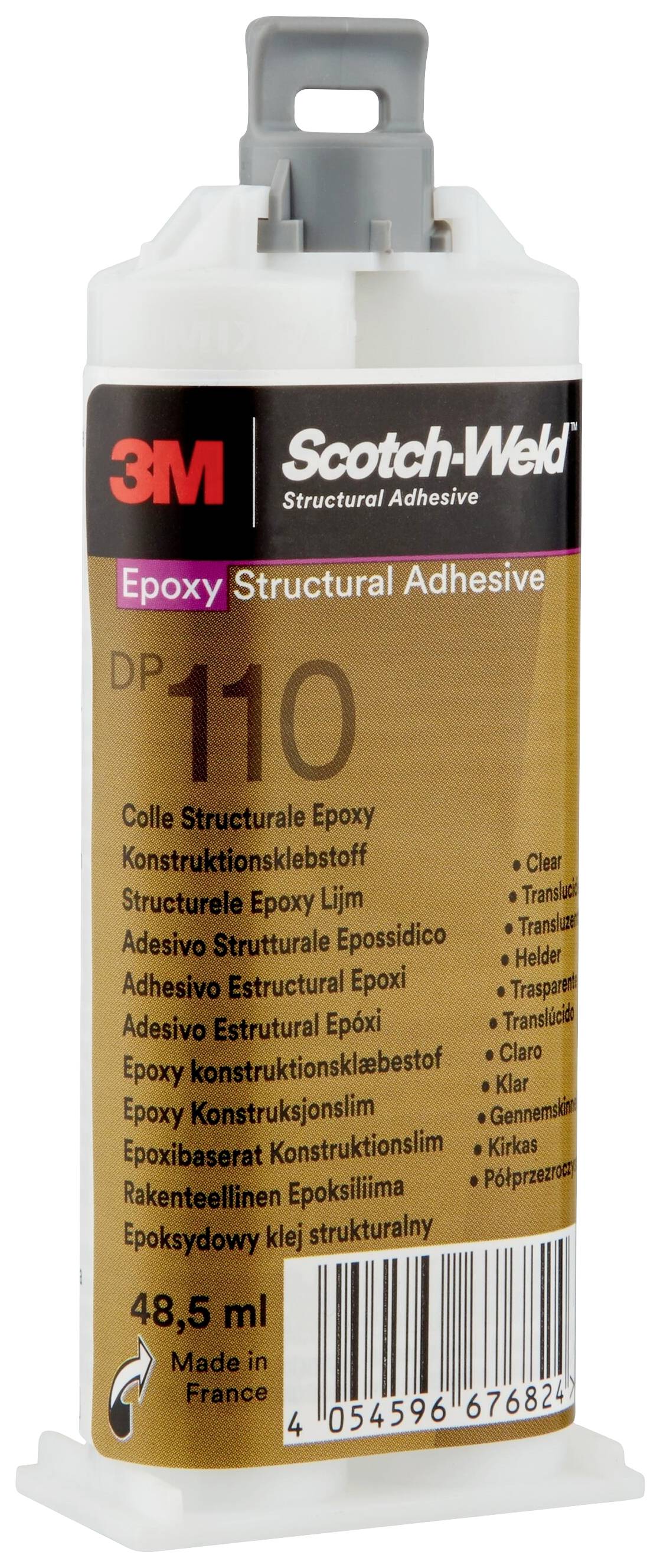 '3M Scotch-Weld Epoxy Konstruktionsklebstoff DP110, 48,5 ml, hergestellt in Frankreich.'