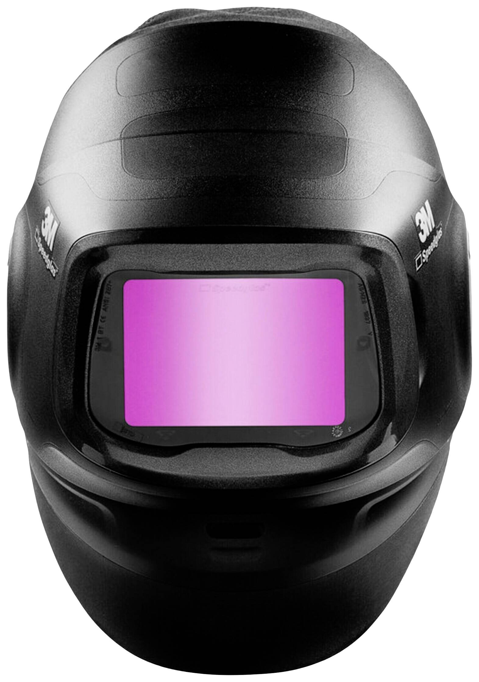 Schweißhelm mit abgedunkeltem Sichtfenster. Schützt Gesicht und Augen während des Schweißens. Marke ist deutlich sichtbar.