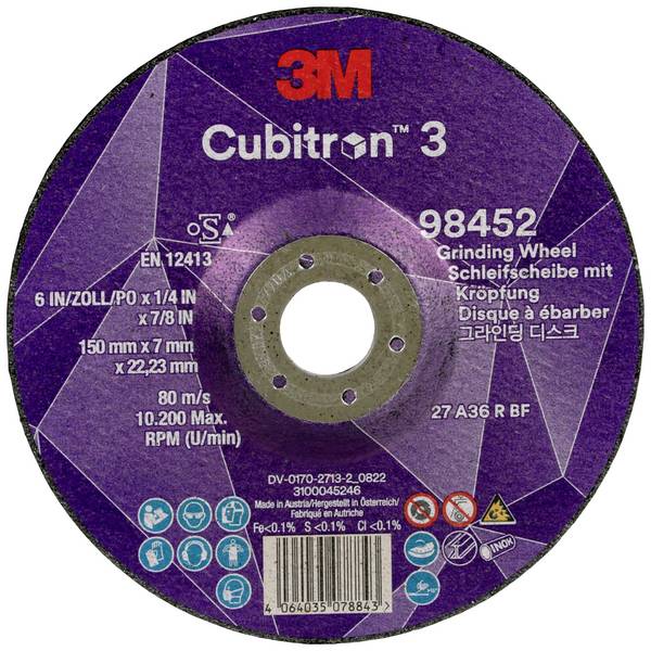 Cubitron 98452  Schruppscheibe Durchmesser 150 mm Bohrungs-Ø 22.23 mm  10 St.