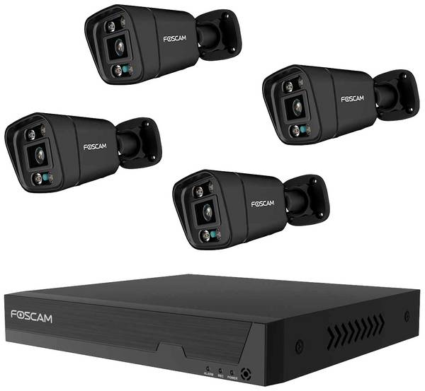 Foscam Netzwerkkamera FN9108E-B4-2T black LAN IP-Überwachungskamera-Set 8-Kanal mit 4 Kameras 3840 x 2160 Pixel