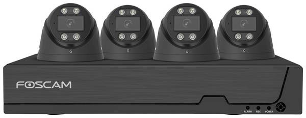 Foscam FN9108E-T4-2T black LAN IP-UEberwachungskamera-Set 8-Kanal mit 4 Kameras